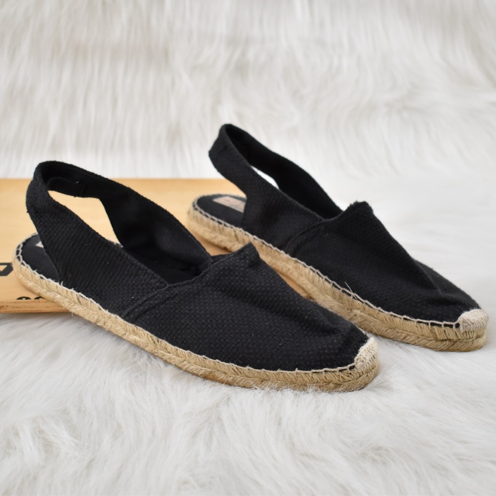 Black Slingback Woven Espadrille Size 9